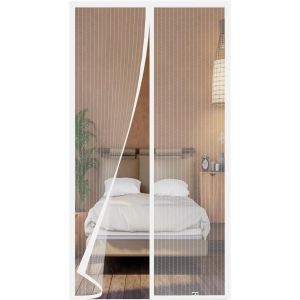 Moustiquaire Porte Fenetre Magnétique 80x195 cm,Rideau Anti Moustique Convient à Toutes les Tailles de Portes de Balcon,de Portes de Salon,de Portes Extérieures,de Portes Coulissantes,etc. Blanc - Neuf