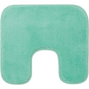 KAL-Tapis De Bain Antidérapant Premium Avec Découpe, Rio, 100% Microfibres, Idéal Comme Tapis De Wc Pour Toilettes Au Sol, 50 X 45 Cm - Menthe - Neuf