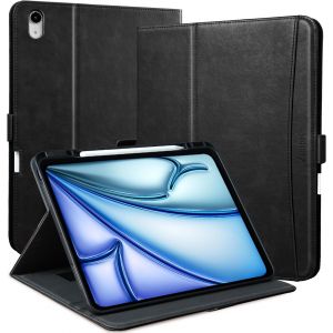 NAERYUT-Coque Étui Pour Ipad Air 11 Pouces M3 2025/M2 2024,Etui Housse Protection Ipad Air 5Eme/4Eme Génération 10,9"" Avec Porte-Stylo Dragonne Poche Fermeture Magnétique Multi Angles,Noir - Neuf