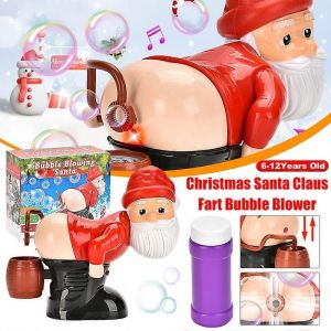 Noël Père Noël souffleur de bulles avec musique et lumière péter savon bulle jouet Père Noël électrique culbut-cul souffleur de bulles Noël cadeau d'enfant - Neuf