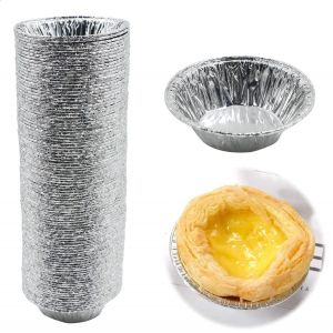 Moules À Tarte Cupcake Aluminium-Pour Petits Gâteaux,Muffins,Tartelettes,Puddings,Gelée,Pâtisserie,Rond Oeuf Tart,Pour Les Mariages,Anniversaires,Fêtes,Camping,100 Pièces - Neuf