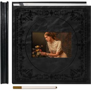 Album Photo Adhésif en Similicuir avec Fenêtre 30 Feuilles (60 Pages), Scrapbooking DIY, Bleu Marine - Neuf