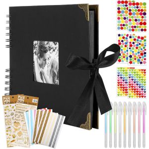 Tianyi-Album Photo Scrapbooking 80 Pages Blanc Scrapbooking Album Diy Album Photo Avec Stylo Et Autocollant 290 * 215mm Bebe Album Photo Livre D'or Pour Anniversaire Et Mariage - Neuf