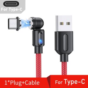 540 Rotation Magnétique Câble De Charge Rapide Aimant Chargeur Micro Usb Type C Câble Téléphone Portable Fil Cordon Pour Iphone 11 0.5m-Red For Type C - Neuf
