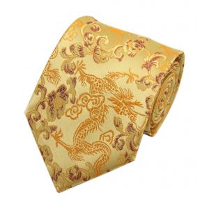 Cravate En Soie Pour Homme Avec Broderie Dragon Et Pivoine, 8,1 Cm De Large, Accessoire De C&iquest;&iquest;R&iquest;&iquest;Monie De Luxe Pour Mariages Et &iquest;&iquest;V&iquest;&iquest;Nements Professionnels. - Neuf
