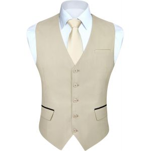 Cauc-Gilet Costume Homme Formel Classique Casual Gilets Sans Manche Homme Pour Mariage Business Parti Coton Vest - Neuf