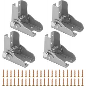 4 Pi&egrave;ces Pied Table Rabattable Charniere Pliante Autobloquante Pied de Table Pliable avec 44 Vis Pieds de Table Pliables pour Tables et Lits en Bois - Neuf