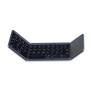 Clavier Bluetooth Pliable avec pavé Tactile, Clavier Portable sans Fil Rechargeable, Ultra Fin, Pliable, Compatible avec iPad/Mac/iOS/Android/Windows/Smartphone/Tablette/Ordinateur Portable - Neuf