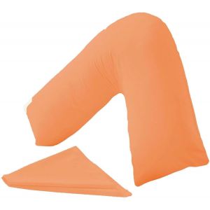 Kalanka-Taie D'oreiller En Forme De V Unie En Polycoton Pour Soutien Du Dos Et Du Cou - Housse De Coussin Orthopédique/De Grossesse/D'allaitement Uniquement (Pêche) - Neuf