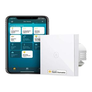 Interrupteur Connecté (Fil Neutre Requis), Interrupteur Wi-Fi Compatible Avec Homekit, Alexa, Google Home Et Smartthings, Interrupteur Mural Tactile Avec Commande Vocale Et Contrôl[MAT790717] - Neuf