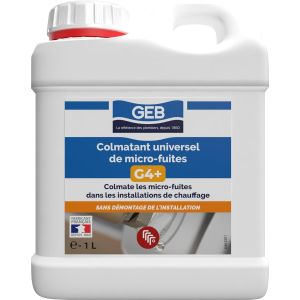 JGD-Chauffage - Liquide colmatant universel de micro fuites G4+ pour colmatage des micros fuites ou f&ecirc;lures pouvant appara&icirc;tre apr&egrave;s le d&eacute;sembouage - 1 Litre - Neuf
