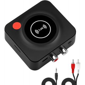 MEVRONISSHOP-Recepteur Bluetooth 5.1 avec NFC Adaptateur Bluetooth Jack 3.5mm RCA avec Carte TF Port&eacute;e Audio HiFi sans Perte 10 m Compatible PC Mac Smartphones Tablettes R&eacute;cepteurs AUX et Enceintes d - Neuf