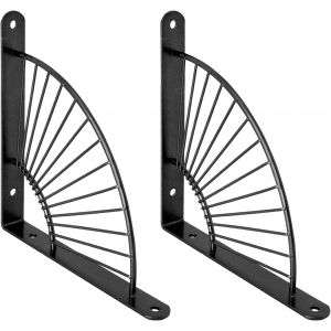 Lot de 2 supports d'étagère dorés, fixation murale robuste en métal flottant avec vis pour cuisine et salle de bain (noir) 15,2 cm - Neuf