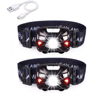 Apunol Lampe Frontale Led Rechargeable Usb Torche Frontale Puissante Avec 800lm, 8 Modes D¿Eclairage, Ipx4 Étanche, Détecteur De Mouvement Pour Pêche, Camping, Randonnée, Cyclisme, Lecture - Neuf