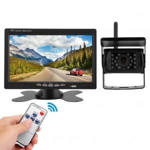 Moniteur LCD HD sans fil 7 pouces, camera de recul infrarouge, systeme d'assistance de marche arriere pour camping-car et camion (A) - Neuf