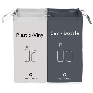 Eryi-Lot De 2 Bacs De Déchets Poubelle Trieur À Déchets Poubelle De Recyclage Poubelle, Pour Extérieur/Intérieu Pour Papier, Verre, Plastique - Neuf
