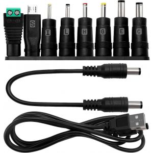 8 Pièces Adaptateur D'Alimentation Dc, 5.5X2.1 Mm Femelle À Mâle Adaptateur, Barrel Jack Connecteur, Avec 2 Pièces Câble, Pour Ventilateurs, Routeurs, Lampes De Bureau, Ordinateurs[Z657] - Neuf