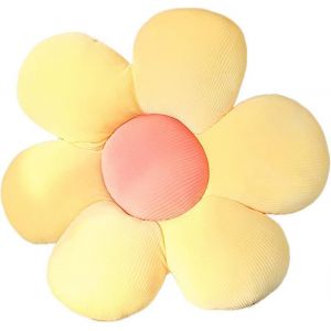Cauc-Coussin De Sol, En Peluche, Tatami En Forme De Fleur, Coussin D'assise Confortable, Pour La Décoration De La Chambre D'enfant, De La Maison Et Du Canapé, 50 X 50 Cm, Jaune Et Rose - Neuf