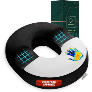 JEXNOVASHOP-Coussin de si&egrave;ge pour h&eacute;morro&iuml;des, Coussin Donut de Haute qualit&eacute; en Mousse &agrave; m&eacute;moire de Forme pour Grossesse, Coccyx, sciatique postnatale, escarres - Neuf