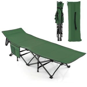 Lit De Camping Pliant 187 X 67 X 54 Cm Charge Jusqu'&agrave; 400 Kg Pliage Rapide Design Moderne En Tissu Oxford Vert Helloshop26 20_0012330 - Neuf