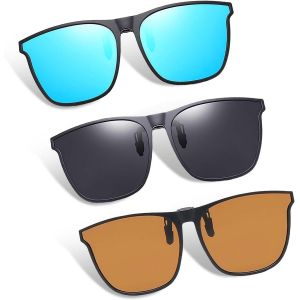Kathlelxh-Lot De 3 Paires De Lunettes De Soleil, Lunettes De Soleil À Clipser, Multifonctionnelles Et Largement Utilisables, Offrent Une Vision Claire Et Confortable, Un Xe (Trois Couleurs[H1170] - Neuf