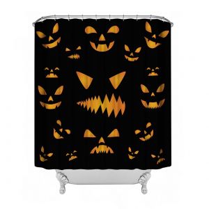 Halloween Rideau de Douche, Halloween salle de Bain Rideau de Douche avec des Crochets 71 W x 71 H Pouces, Halloween, Décoration, salle de Bain Imperméable Partition Rideau, l'Horreur de l'Expression - Neuf