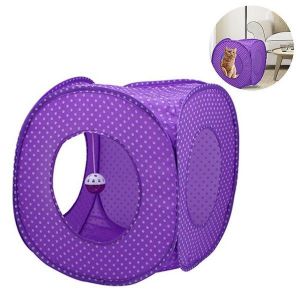 Tente Tunnel Pliable Et Imperméable Pour Chat ¿ Tissu Oxford Résistant, Facile À Installer, Espace De Jeu Amusant Pour Chats, Options Bleu Et Violet - Neuf