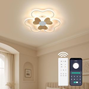 Plafonnier Led, Lampe Plafond Nuage Créatif, Télécommande À Intensité Variable 3000 6000K, Plafonniers Blancs Modernes, Utilisés Dans Le Salon, La Chambre, (Fleur, Blanche, Réglable, 50Cm) - Neuf