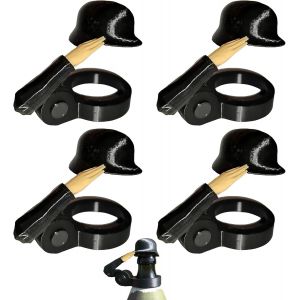 Checarzhn--No1-Soldier Salute Lot De 4 Casques De Bière, Bouchon De Bouteille De Bière, Casque Amusant De Bouteille De Bière, Chapeau De Bière Pour Fête Des Pères, Vétérans, Amateurs De Soldats Actif - Neuf