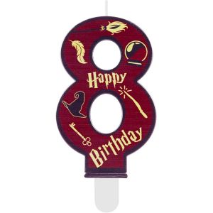 ERYI-Bougie Chiffre 8 Anniversaire École De Magie - Décoration De Gâteau Pour Enfants 8 Ans, Thème Sorcier Garçon Et Fille, Accessoires Anniversaire Magique Pour Fête D'Enfant - Neuf