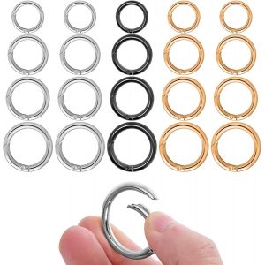 Eryi-Lot De 20 Mousquetons Ronds - 13/17/19/25/32 Mm - En Alliage De Zinc - Petit Pour Travaux Manuels, Bricolage, Sacs De Poche, Accessoires De Sac - Neuf
