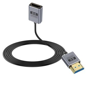 SUNY-Câble D'Extension Hdmi 8K,Ultra Fin Hdmi Mâle Vers Femelle,Câble Hdmi Ultra Haut Débit 48 Gbit/S,Câble Hdmi 2.1 Od2,5 Mm,Prend En Charge 8K @ 60 Hz,4K @ 240 Hz,Pour Gh5S,Ps5,Pc,0,9 M - Neuf