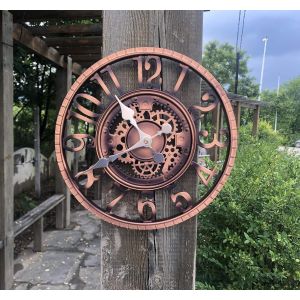 MEVRONISSHOP-Grande horloge de jardin rétro résistante aux intempéries - Grande horloge de salle de bain - Vintage décorative - Avec sans tac - Horloge moderne - Neuf