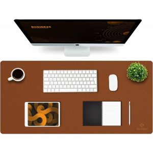 KALANKA-Tapis de Bureau, Tapis Bureau, Tapis Bureau Sous Main 43cm x 90cm, Tapis de Portable, Sous Main Bureau pour Bureau et Maison, Double Face (Brun) - Neuf