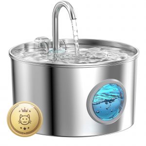 En Acier Inoxydable Chat Fontaine &Agrave; Eau Pour Animaux De Compagnie &Agrave; L'int&eacute;rieur De 74oz/2.2 L - Neuf