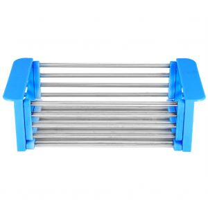 Hjlian Panier Egouttoir A Vaisselle Retractable En Acier Inoxydable, Organisateur De Vaisselle, Ustensile De Cuisine, Bleu - Neuf