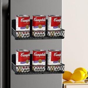 Kal-2 Pcs Étagère À Épices Magnétique Pour Frigo Panier De Rangement Magnétique Rangement Magnétique Cuisine Étagère Magnétique Pour Réfrigérateur - Neuf