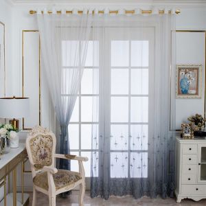 Écran De Fenêtre Dégradé De Style Européen Rétro, Rideau De Gaze Elfe Fantaisie En Fil Brodé, Produit Fini, Écran De Fenêtre Transmettant La Lumière Du Salon Du Balcon - Neuf