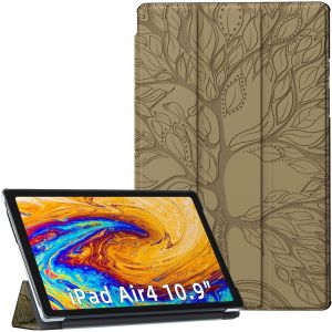 Kal-Coque Ipad Air 4ème Génération 10.9 Pouces,Étui Ipad Air 4 10.9 2020 Housse De Protection Avec Support Fonction Et Veille/Réveil Automatique,Or - Neuf