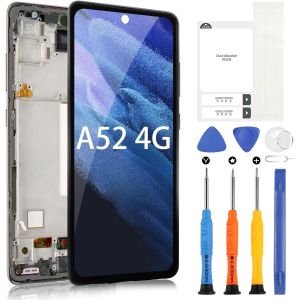 Display Pour Samsung Galaxy A52 4g Lcd Affichage Pour Samsung A52 A525f A525m Lcd &Eacute;cran De Rechange Tactile Digitazer Assembl&eacute;e Avec R&eacute;paration Kit(Noir Avec Cadre) - Neuf