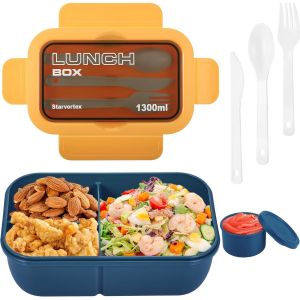 Bento Lunch Box, R&eacute;sistance Chaleur Boite Repas Compartiment, Portable Boite A Lunch, Durable Boite Lunch Enfant, Antifuite Boite A Tartine Enfant Avec Couverts & Po&ecirc;lon &Agrave; Sauce (Rose) - Neuf