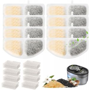 Kalanka-Lot De 16 Filtres Pour Fontaine &Agrave; Eau Pour Chat 2,5 L, 8 Filtres &Agrave; Charbon + 8 Filtres En Mousse, Compatibles Avec La Fontaine Oneisall &iquest; Lot De Filtres De Rechange Pour Fontaine &Agrave; Eau Pour C - Neuf