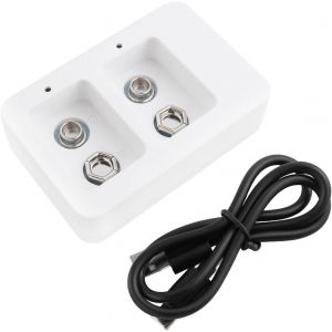 KGABERY-Chargeur De Batterie 9V Chargeur De Batterie À Double Fente Chargeur De Batterie Rapide Avec Indicateurs Led Pour Batterie Rechargeable Li-Ion 9 V Ni-Mh/Ni-Cd 8,4 V - Neuf
