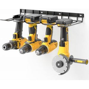 CAUC-Support Mural pour 4 Outils &Eacute;lectriques, &Eacute;tag&egrave;re de Rangement, Organisateur pour Garage, Atelier Automobile, 39 x 19 x 4,5 cm - Neuf