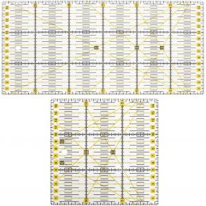 Tianyi-Lot De 2 Regle Patchwork, 15 X 30cm/15 X 15cm Règle De Couture En Acrylique Avec Échelle, Règle Patchwork Couture, Règle Universelle Idéal Pour La Couture, Arts Graphiques, Scrapbooking - Neuf