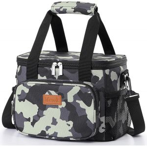 Cmws-Sac Isotherme Repas 8.5l(12 Canette), Petite Glaciere Souple Isothermes Homme Et Femme, Portable Lunch Bag Box, Sacs Dejeuner Pour Travail, Pique Nique, Plage, Camouflage - Neuf