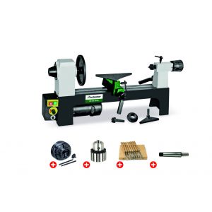 Pack tour &agrave; bois 200x305mm + mandrin 4 mors 100 mm + jeu 8 burins + mandrin &agrave; couronne + arbre Holzstar DB305 VARIO PACK - Neuf