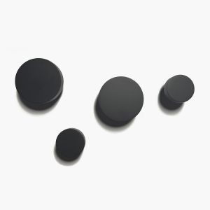 Orano Pat&egrave;re Murale Ronde Crochets Muraux en Bois Portemanteau Mural Design Moderne pour Manteaux Sacs Serviettes &Eacute;charpes Entr&eacute;e Lot de 4 (noir) - Neuf