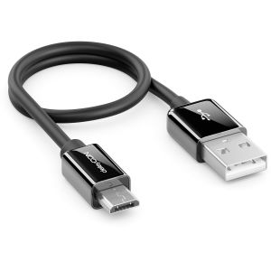 JGD-0,30m Micro USB C&acirc;ble de Charge et de Donn&eacute;es Court - Compatible avec T&eacute;l&eacute;phones Android, Smartphones, Tablettes, Lecteurs MP3, Appareils Photo, etc. - Noir - Neuf
