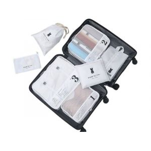 Ensemble de 7 cubes de rangement pour bagages - Comprend des sacs pour v&ecirc;tements, chaussures, articles de toilette et petits objets - Neuf